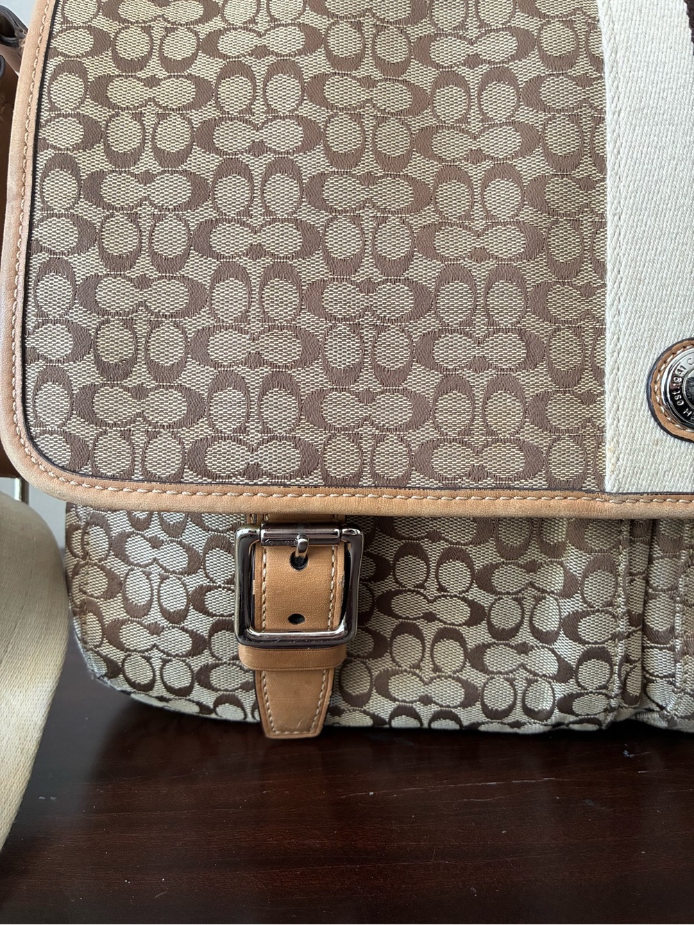Coach Signature Voyager Cross Body Messenger Bag F70183 Jacquard / Leather - Picture 11 of 15